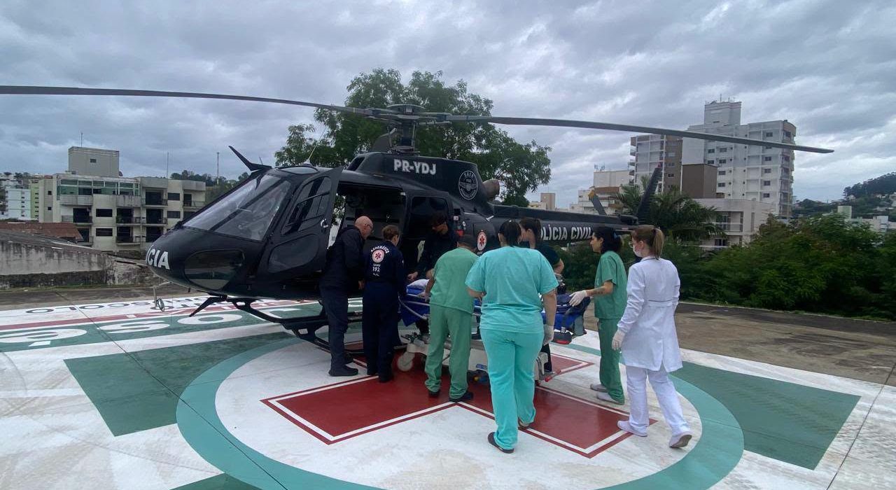 Paciente com suspeita de AVC é transferido de Maravilha para Chapecó em operação aeromédica - Foto Divulgação Olho no Lance Xaxim