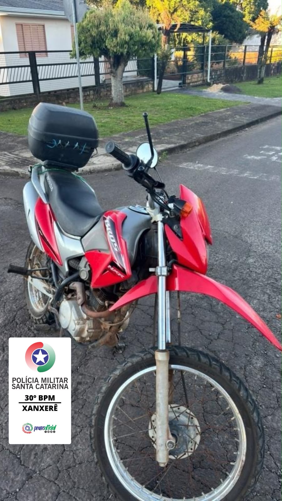 Motociclista de 66 anos fica ferido em acidente em Xanxerê