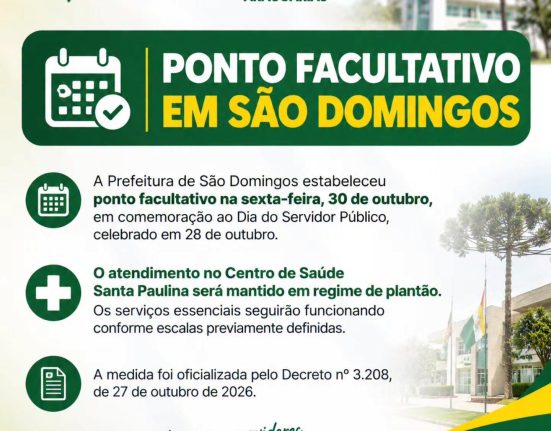 Prefeitura confirma ponto facultativo na sexta-feira dia 30 - Foto Prefeitura de São Domingos