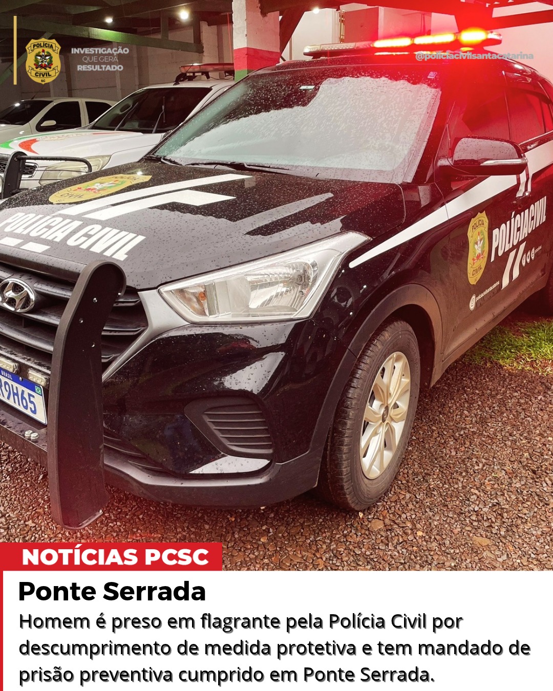 Homem é preso por descumprir medida protetiva em Ponte Serrada
