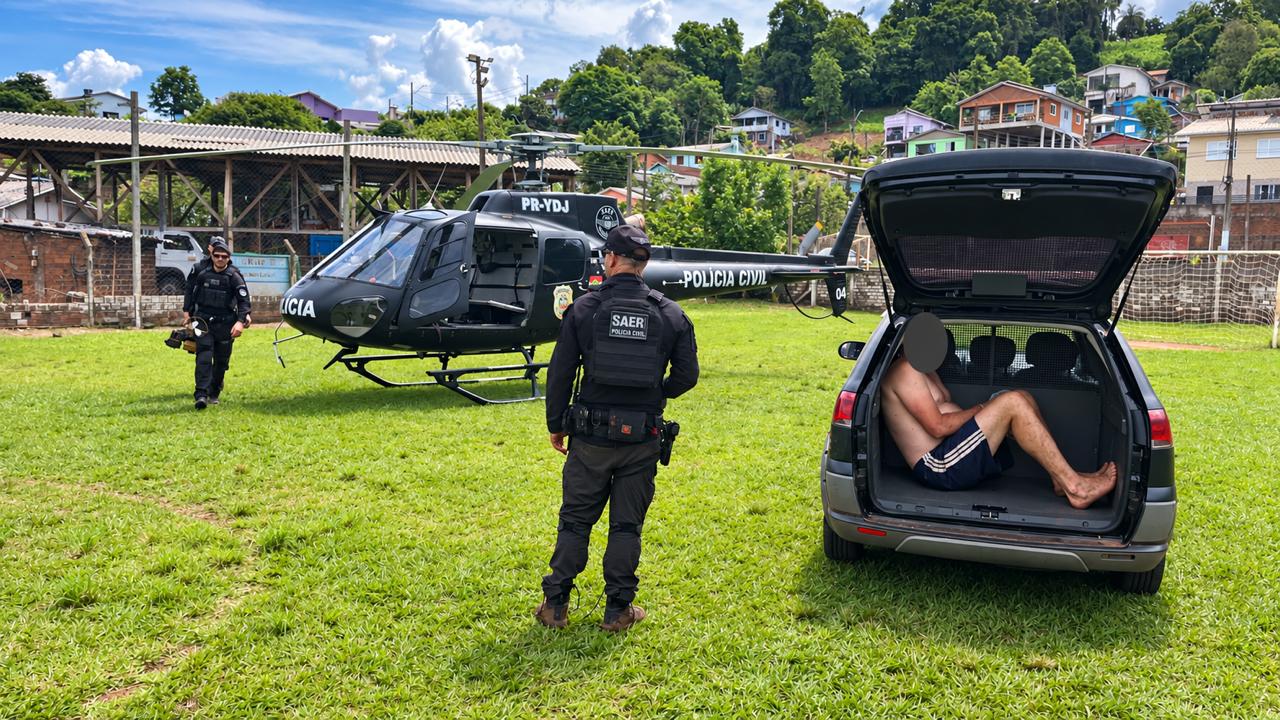 Homem é preso em Operação Protetores da Fronteira em Mondaí - Fotos Polícia Civil